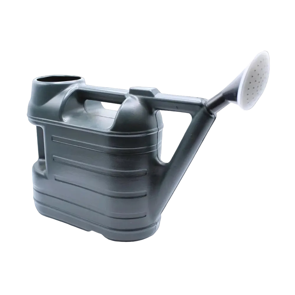 Gray watering can on a white background