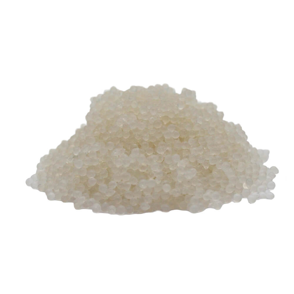Pile of white nematode pearls  on a white background