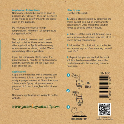 instructions on how to use slug nematodes 100 sqm